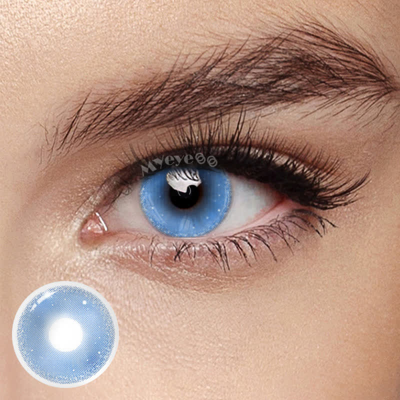 MYEYEBB Lunar Glitter Blue Prescription Colored Contact Lenses - Lunar Glitter Blue - -8.00 - LM51_BU - image 1