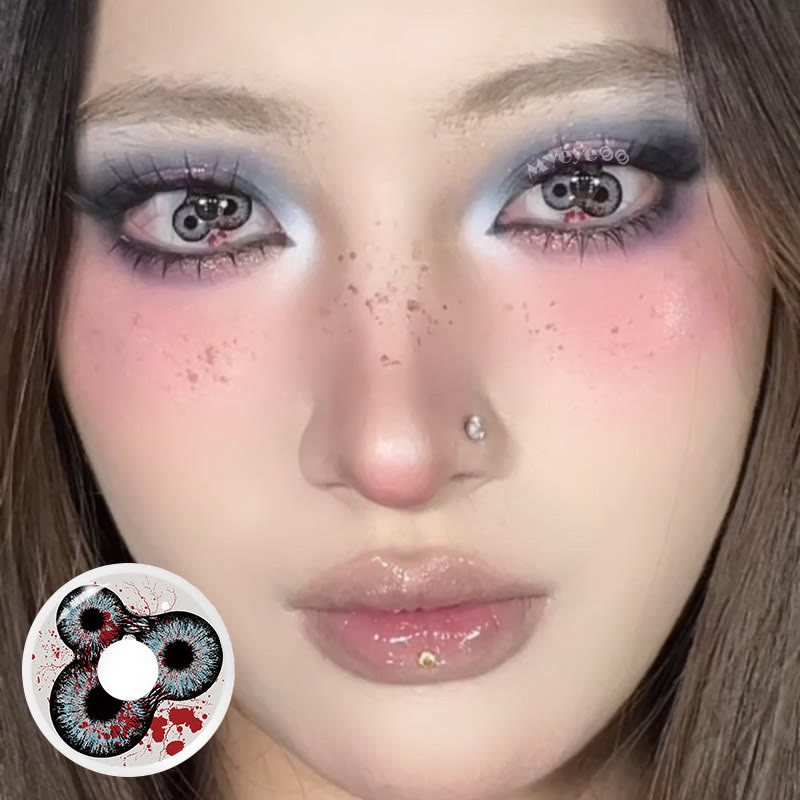 MYEYEBB Devil's Triple Black Prescrition Cosplay Colored Contact Lenses - image 2