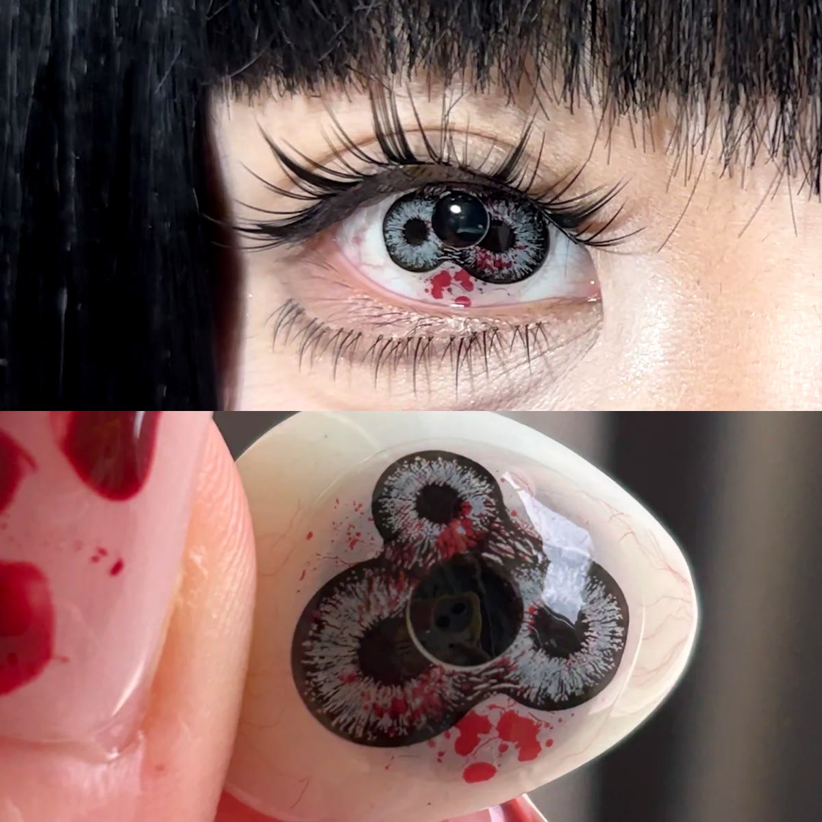 MYEYEBB Devil's Triple Black Prescrition Cosplay Colored Contact Lenses - image 3