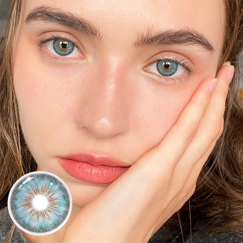 MYEYEBB Halo Iris Blue Colored Contact Lenses - image 2