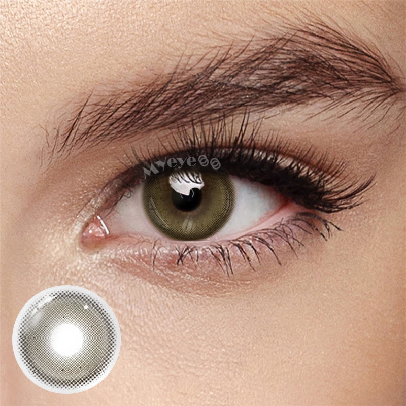 MYEYEBB Dusty Olive Prescrition Colored Contact Lenses | 6 Months - Dusty Olive (6 Months) - -8.00 - LKB2_Olive - image 1