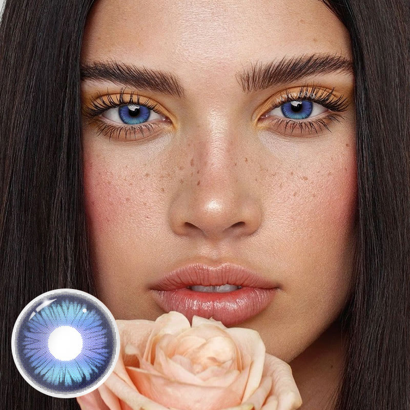 MYEYEBB Butterfly Petal Blue Prescrition Colored Contact Lenses丨6 Months - image 2