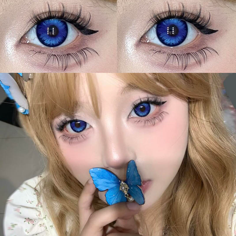 MYEYEBB Butterfly Petal Blue Prescrition Colored Contact Lenses丨6 Months - image 5