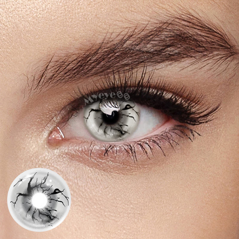 MYEYEBB Ghoul's Veins White Cosplay Colored Contact Lenses丨1 Day - Ghoul's Veins White (1 Day) - 0.00 - GLine33_WH - image 1