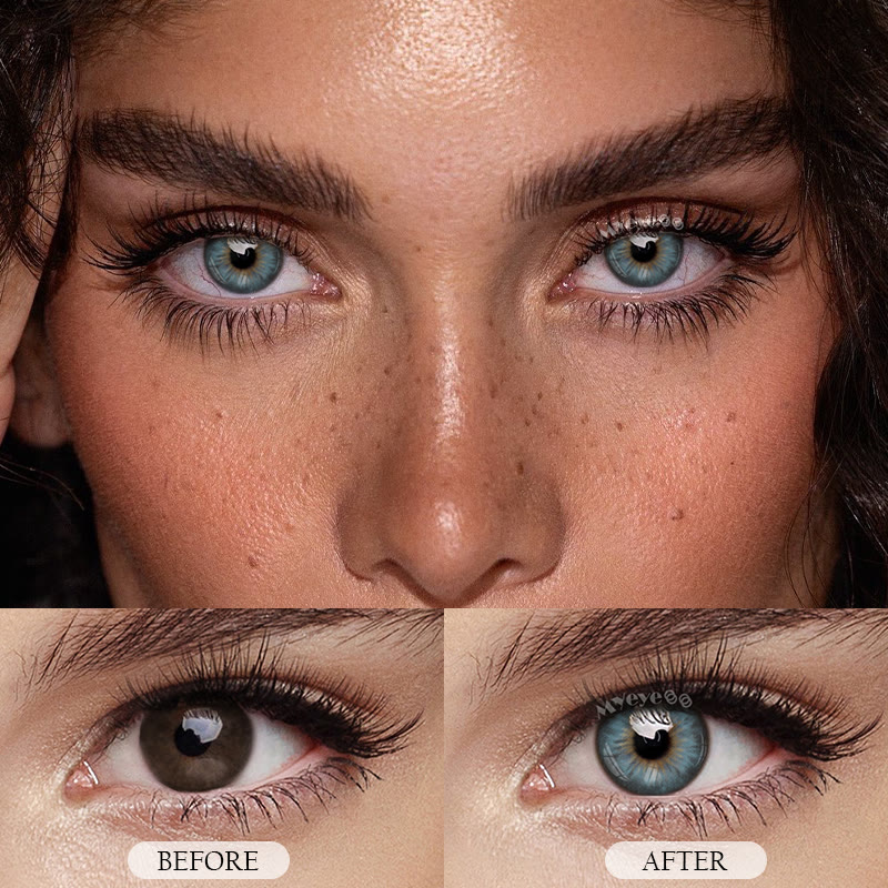 MYEYEBB Tiny Iris Blue Large Pupil Prescription Colored Contact Lenses - image 3