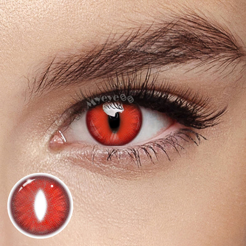 MYEYEBB Dragon Eye Red Cosplay Colored Contact Lenses丨1 Day-4 Pcs - Dragon Eye Red (Axis Lock/1 Day) - 0.00 - OD_DY01_RD - image 1