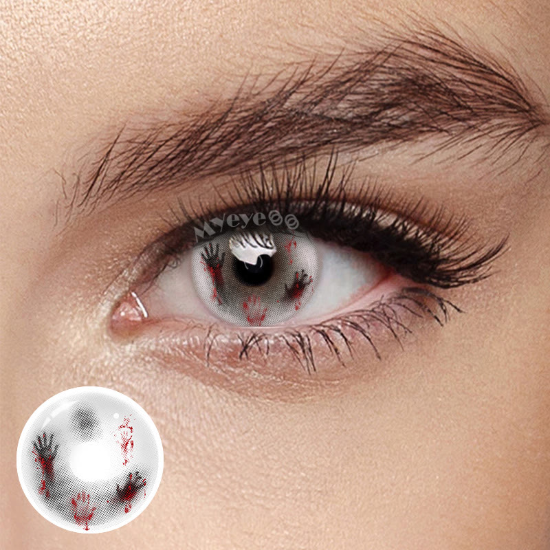 MYEYEBB Soul's Grasp  White Cosplay Colored Contact Lenses丨6 Months - Soul's Grasp  White (6 Months) - 0.00 - Mix01 - image 1