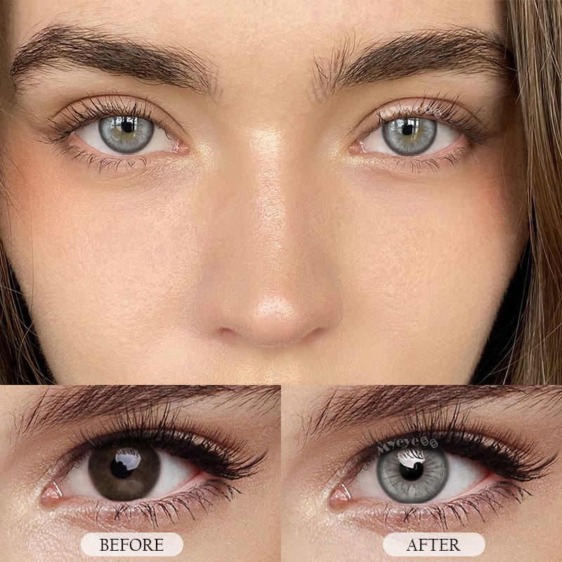 MYEYEBB Glacier Ash Grey Prescrition Colored Contact Lenses - image 5