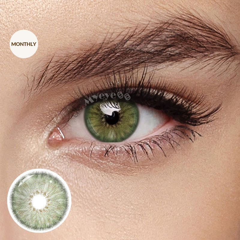 MYEYEBB Petite Iris Green Prescription Colored Contact Lenses丨Monthly - image 1