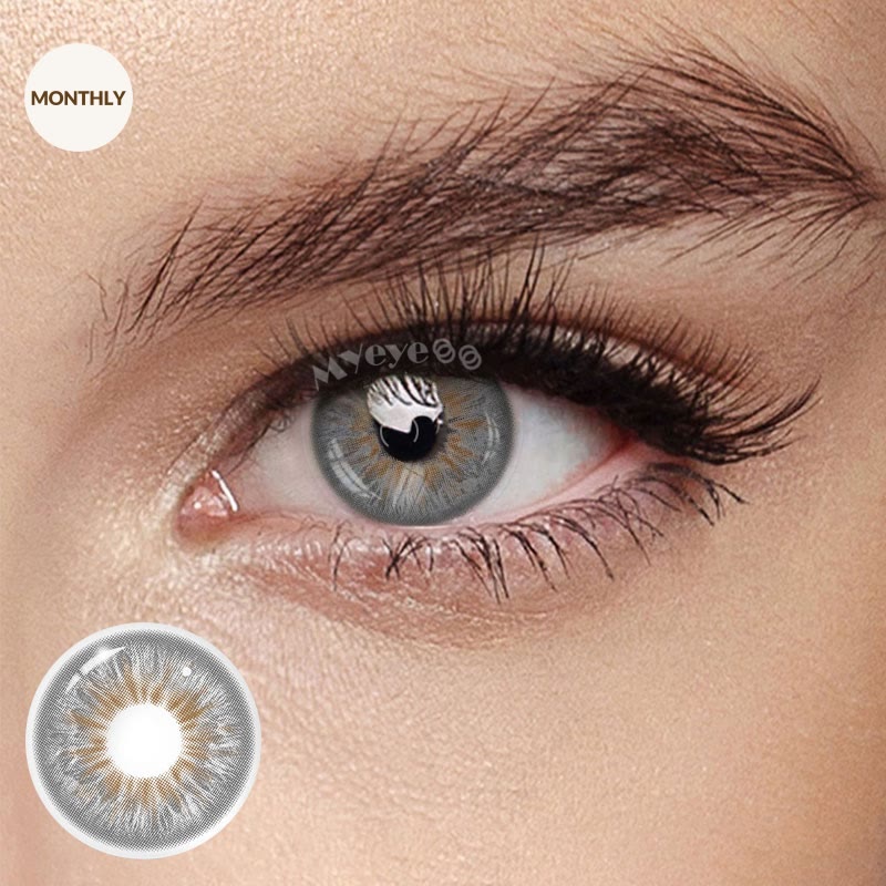MYEYEBB Crush Grey Prescription Colored Contact Lenses丨Monthly - Crush Grey (Monthly) - -8.00 - FA27-5(HC558-5) - image 1
