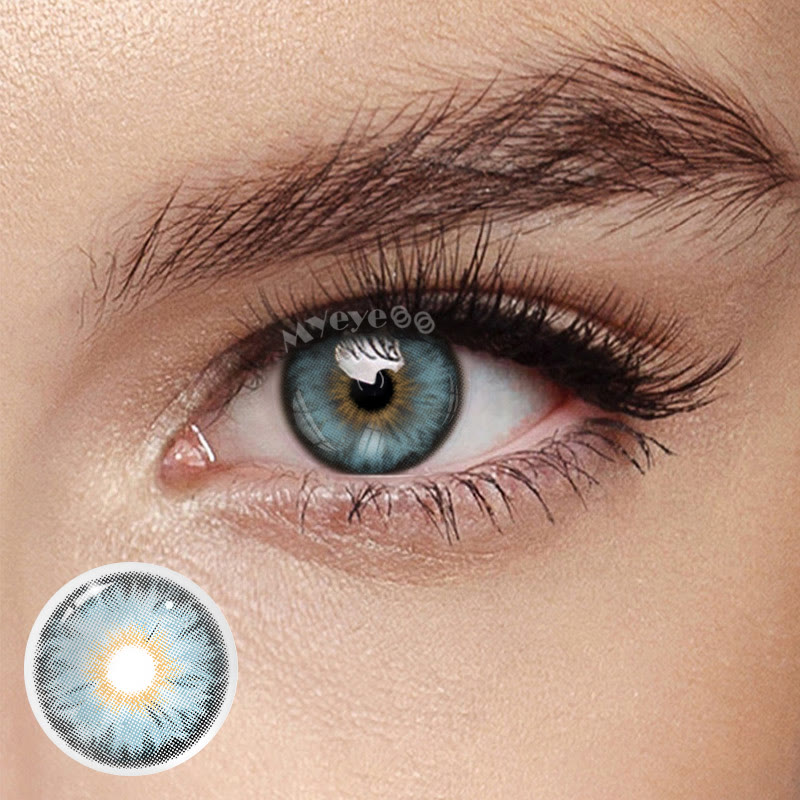 MYEYEBB Tiny Iris Blue Small Pupil Prescription Colored Contact Lenses丨Monthly - Tiny Iris Blue (Monthly) - -8.00 - MI20-3(HC1484-3) - image 1