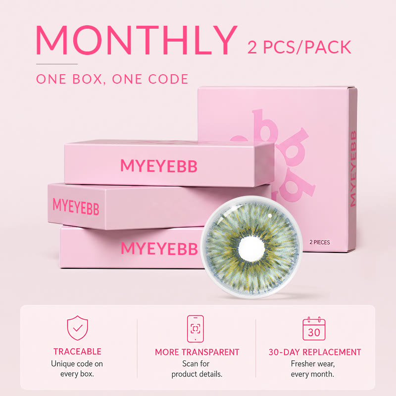 MYEYEBB Rebirth Cosmic Green Prescription Colored Contact Lenses - Rebirth Cosmic Green (Monthly) - -8.00 - FA20-2 - image 9