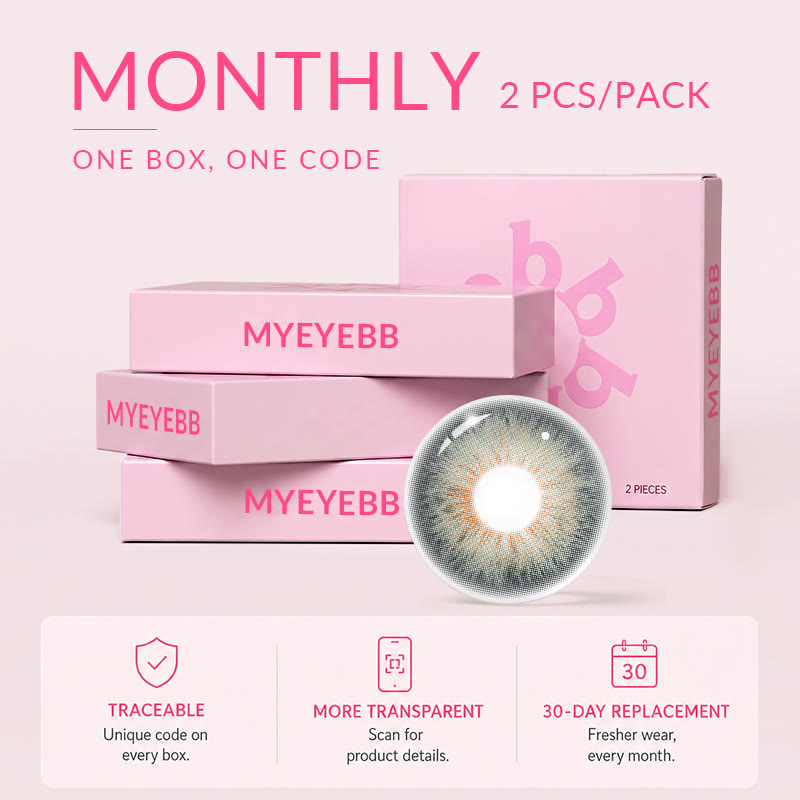 MYEYEBB Muse Grey Prescription Colored Contact Lenses - Muse Grey (Monthly) - -8.00 - FA77-5 - image 7
