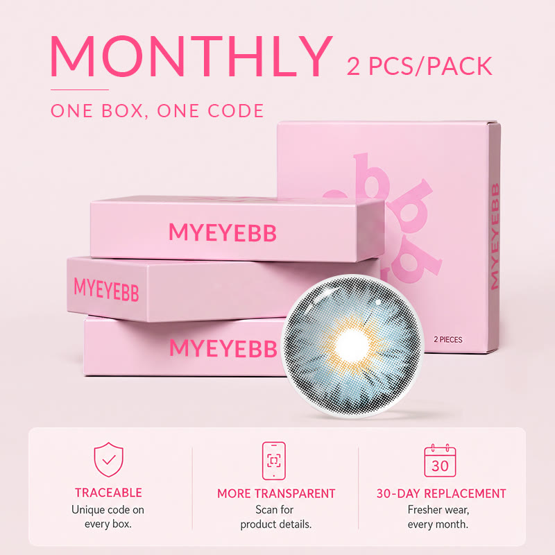 MYEYEBB Tiny Iris Blue Small Pupil Prescription Colored Contact Lenses - Tiny Iris Blue (Monthly) - -8.00 - MI20-3 - image 4