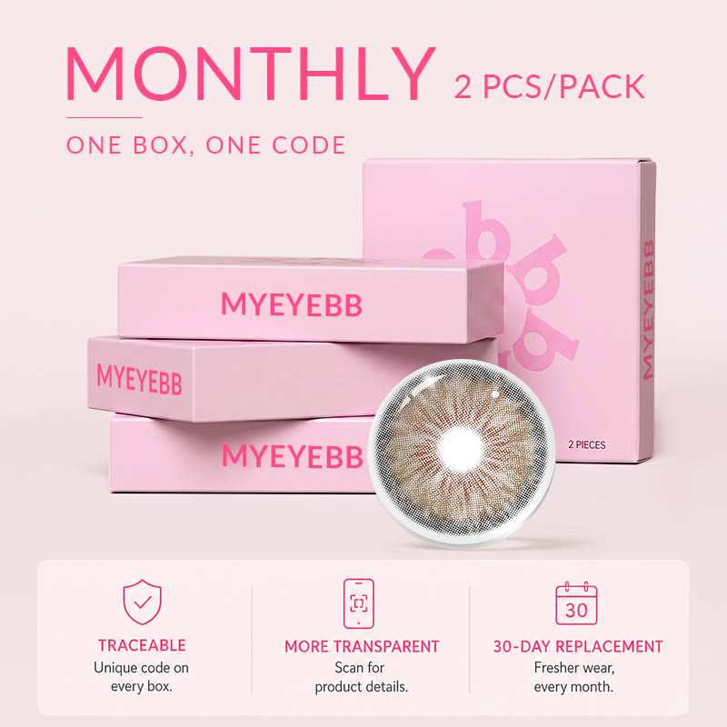 MYEYEBB Halo Iris Brown Prescription Colored Contact Lenses - Halo Iris Brown (Monthly) - -8.00 - MI22-A - image 6