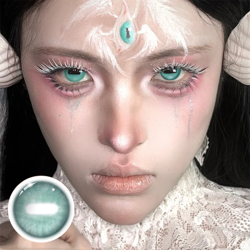 MYEYEBB Goat Eye Blue Green Cosplay Colored Contact Lenses | 1 Day-4 Pcs - image 3
