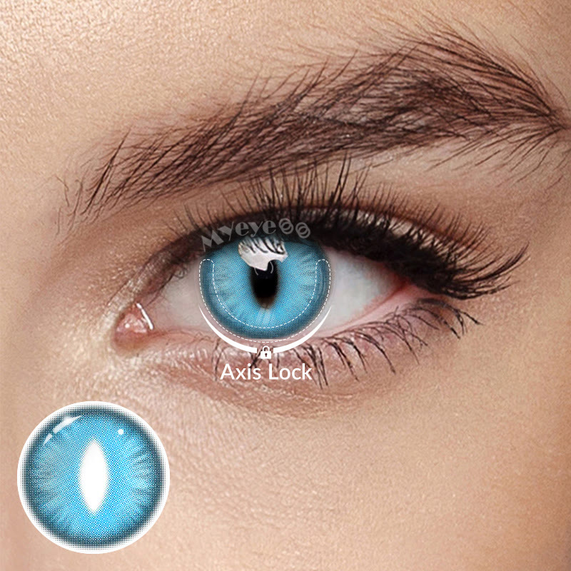 MYEYEBB Dragon Eye Blue Cosplay Colored Contact Lenses丨1 Day-4 Pcs - Dragon Eye Blue (Axis Lock/1 Day) - 0.00 - OD_DY01_BU - image 1