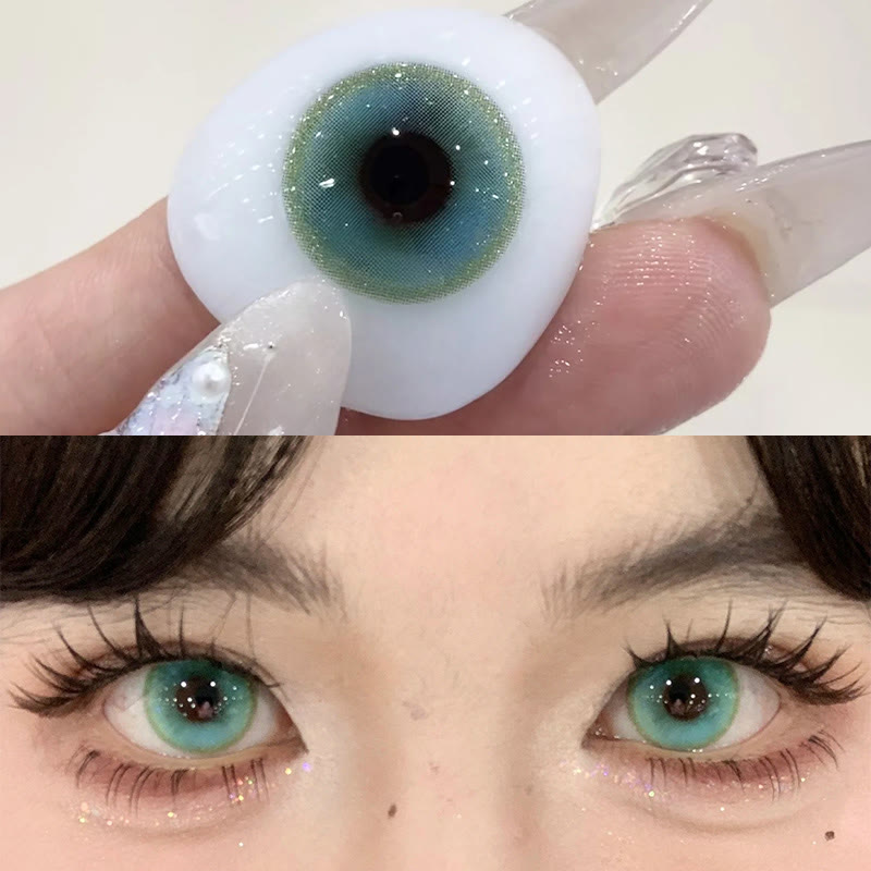 MYEYEBB Lunar Glitter Green Prescription Colored Contact Lenses - image 3