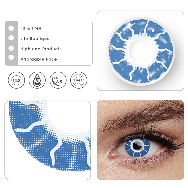 MYEYEBB Flash Blue Prescription Cosplay Colored Contact Lenses  - image 4