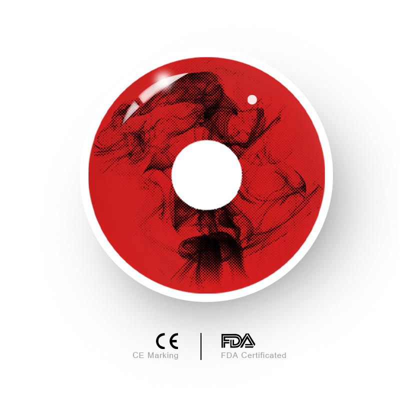 MYEYEBB Blood Red Prescrition Cosplay Colored Contact Lenses | 1 Day - image 8