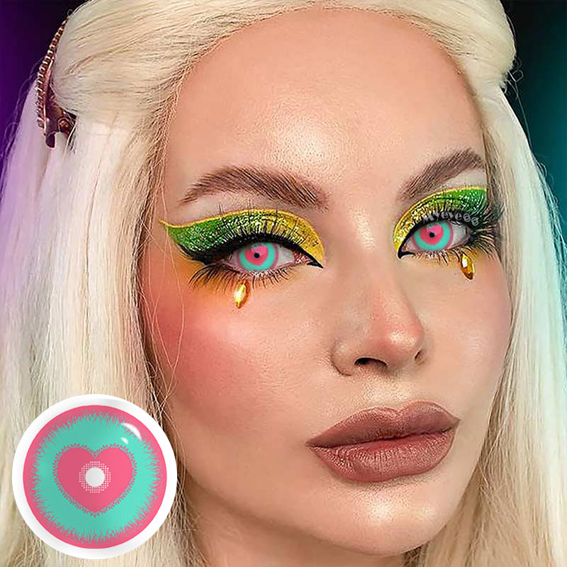 MYEYEBB Blind Minecraft Green Pink Prescription Cosplay Colored Contact Lenses  - image 10