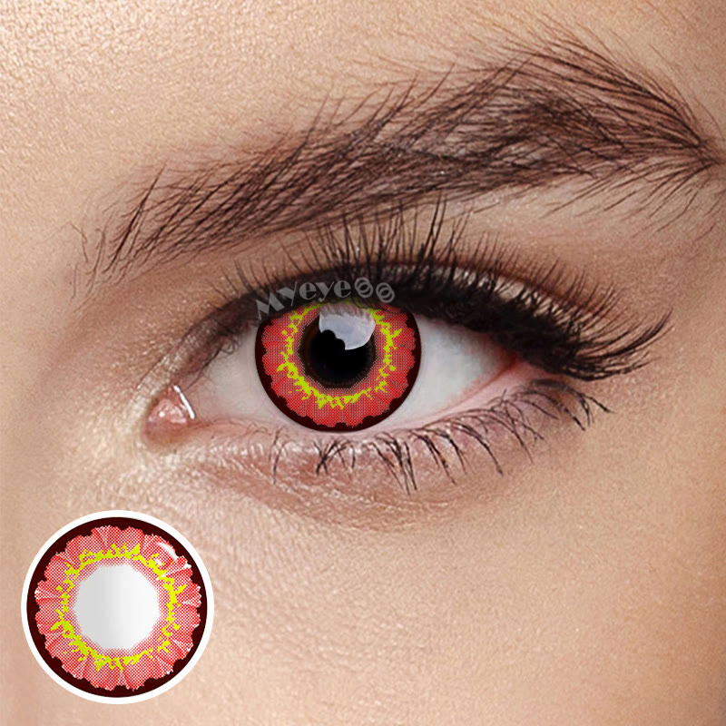 MYEYEBB Sunflower Red Brown Prescription Cosplay Colored Contact Lenses - Sunflower Red Brown - -8.00 - RY262_RDBN - image 1