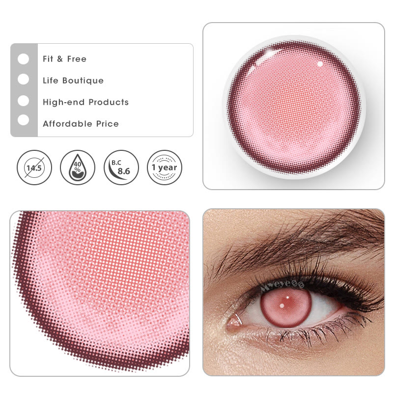 MYEYEBB Kaname Madoka Pink Prescription Cosplay Colored Contact Lenses  - image 8