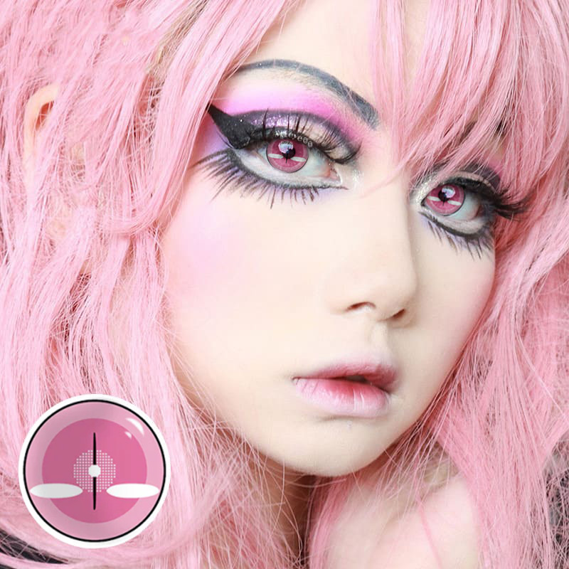 MYEYEBB Blind Nezuko Demon Prescription Cosplay Colored Contact Lenses - Nezuko Demon - -8.00 - RY253 - image 1