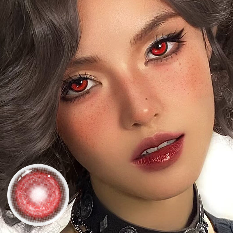 MYEYEBB Cyber Red Prescription Cosplay Colored Contact Lenses - image 6