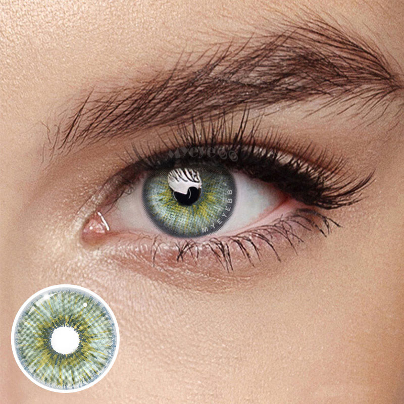 MYEYEBB Rebirth Cosmic Green Prescription Colored Contact Lenses - Rebirth Cosmic Green - -8.00 - FA20-2 - image 1