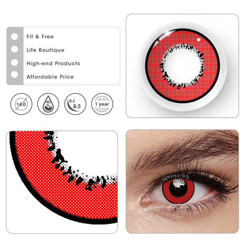 MYEYEBB Elements Red Prescription Cosplay Colored Contact Lenses  - image 7