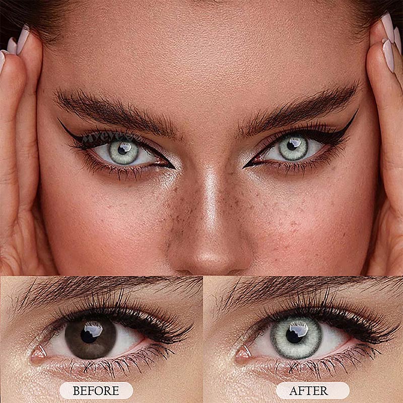 MYEYEBB Fox's Eye Grey Prescription Colored Contact Lenses - image 3
