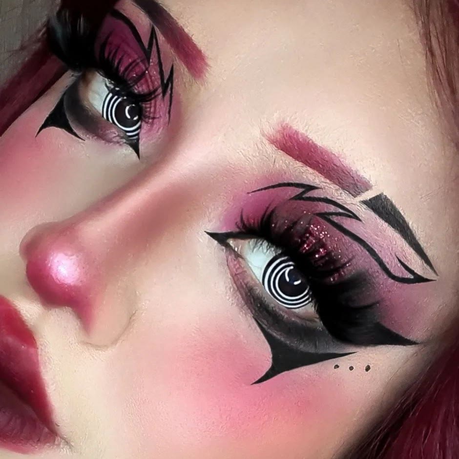 MYEYEBB Black White Spiral Prescription Cosplay Colored Contact Lenses - image 4