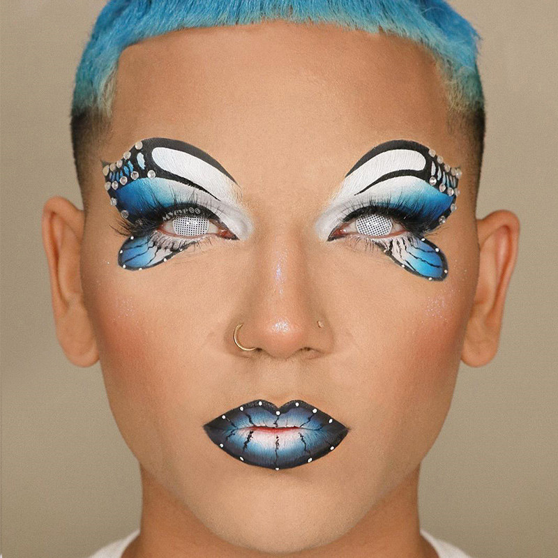 MYEYEBB Blind White Mesh Cosplay Colored Contact Lenses - image 11