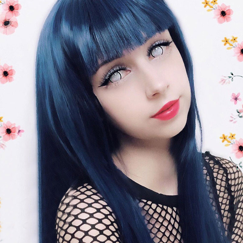 MYEYEBB Blind White Manson Mesh Prescription Cosplay Colored Contact Lenses - image 11