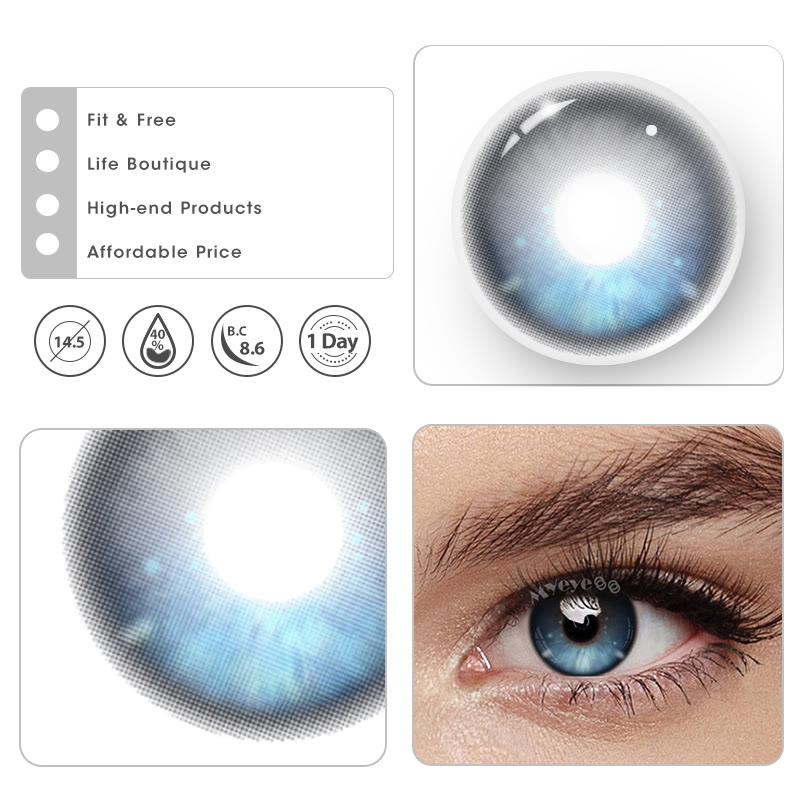 MYEYEBB Radiant Blue Colored Contact Lenses | 1 Day-10 Pcs - image 9