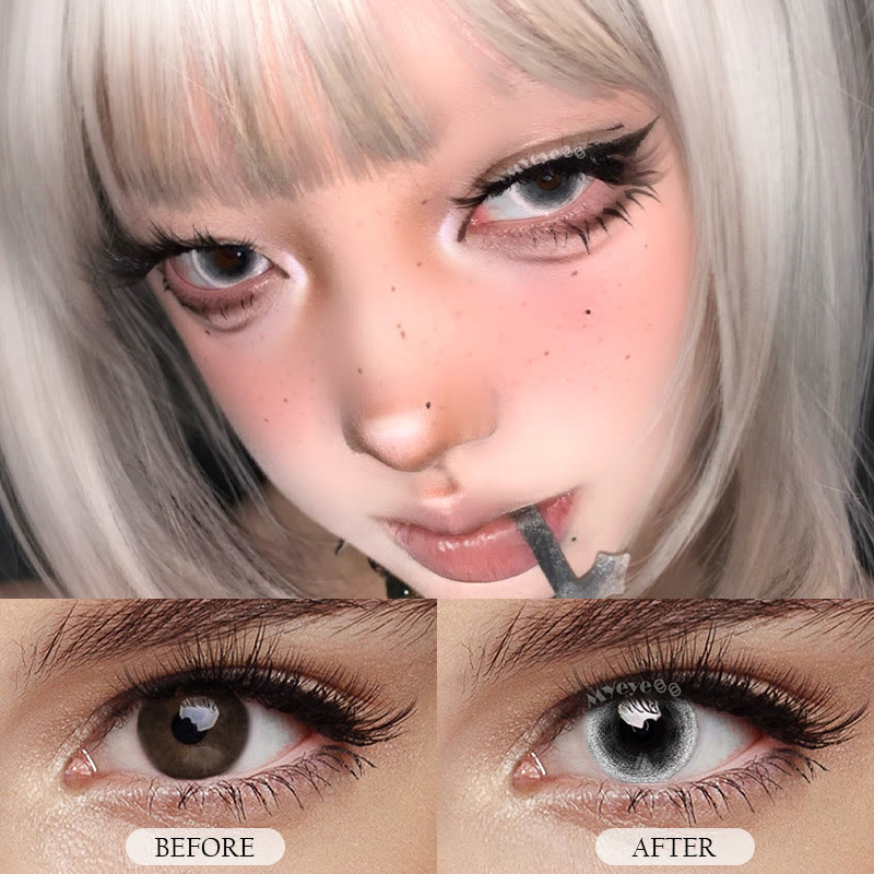 MYEYEBB Midnight Mist Black Prescrition Cosplay Colored Contact Lenses - image 6