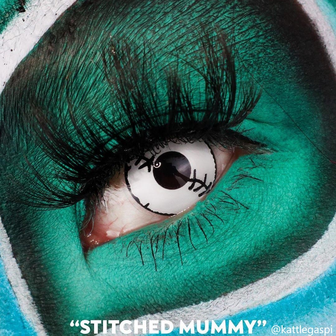 MYEYEBB Stitched Mummy Prescription Cosplay Colored Contact Lenses - Stitched Mummy - -8.00 - RY108 - image 2