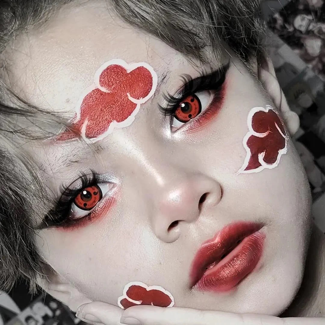 MYEYEBB Sharingan Magatama Red Prescription Cosplay Colored Contact Lenses - image 3