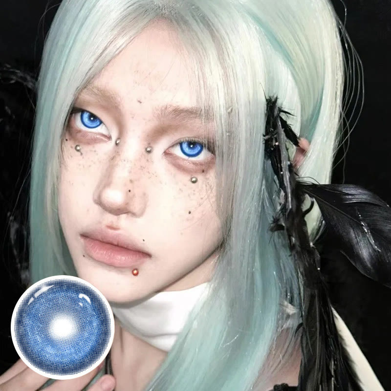 MYEYEBB Cyber Dark Blue Prescription Cosplay Colored Contact Lenses | 1 Year - image 4