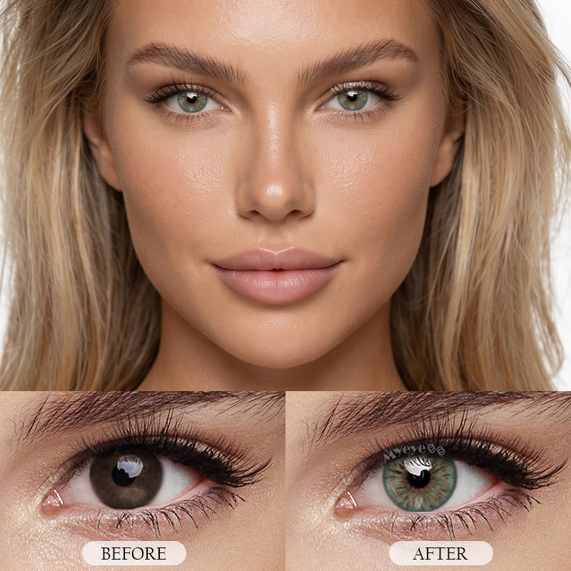 MYEYEBB Petite Iris Olive Green Prescription Colored Contact Lenses - image 4