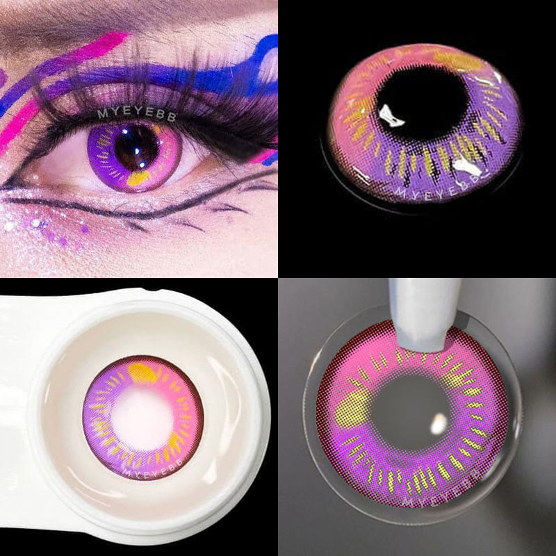 MYEYEBB Anime Tear Pink Prescription Cosplay Colored Contact Lenses - image 4