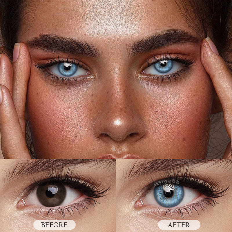 MYEYEBB Rare Iris Blue Prescription Colored Contact Lenses - image 4