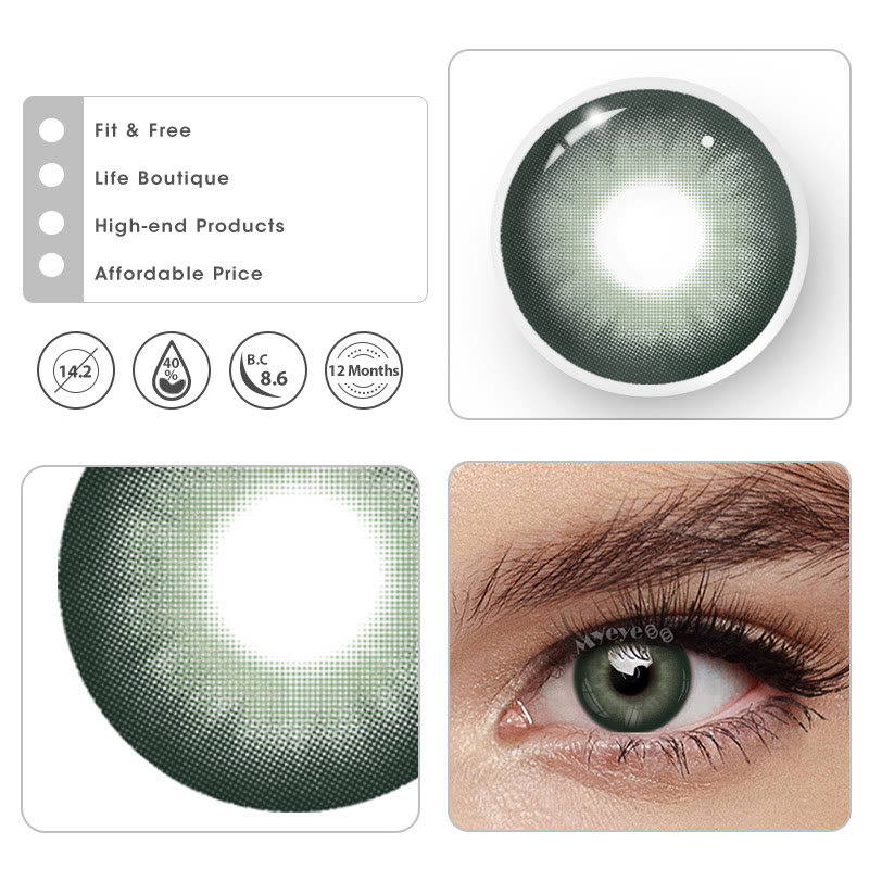 MYEYEBB Dolly Green Prescription Colored Contact Lenses - image 4