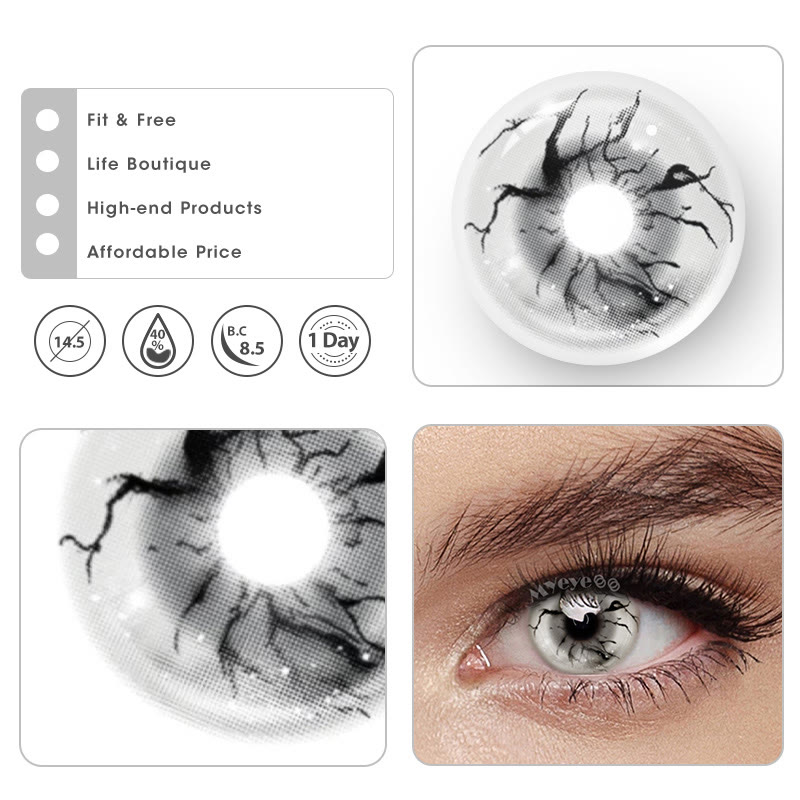 MYEYEBB Ghoul's Veins White Cosplay Colored Contact Lenses丨1 Day - image 8