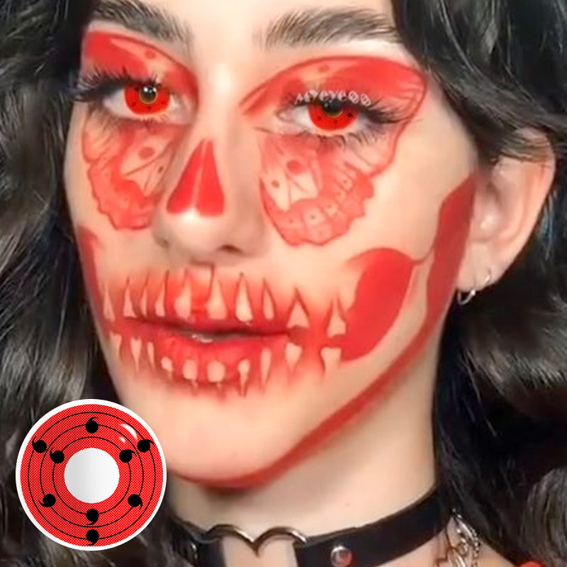 MYEYEBB Rinne Sharingan Red Prescription Cosplay Colored Contact Lenses - image 2