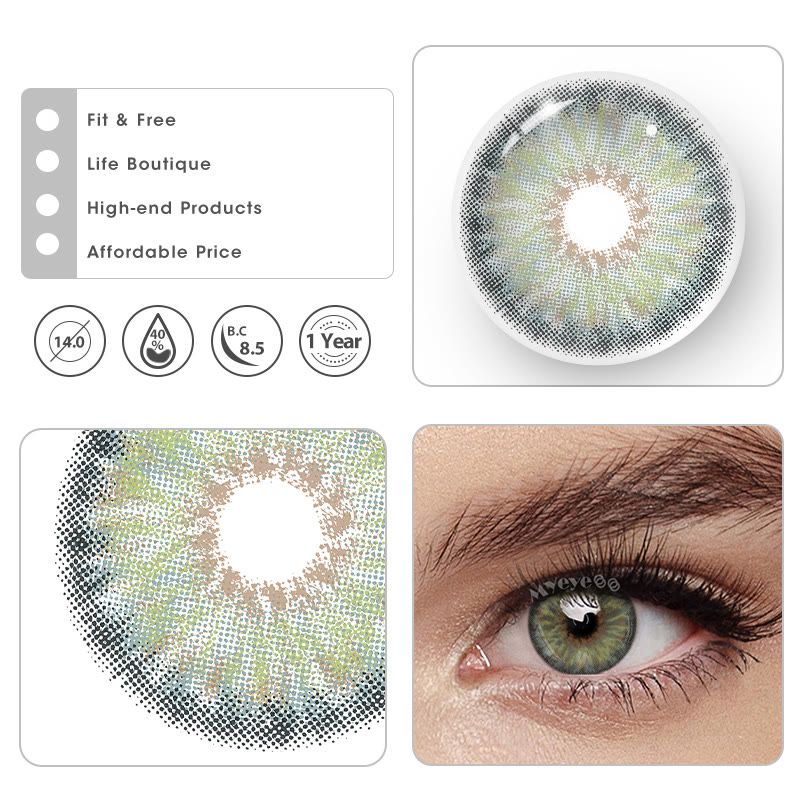 MYEYEBB Petite Iris Grey Green Prescrition Colored Contact Lenses - image 9