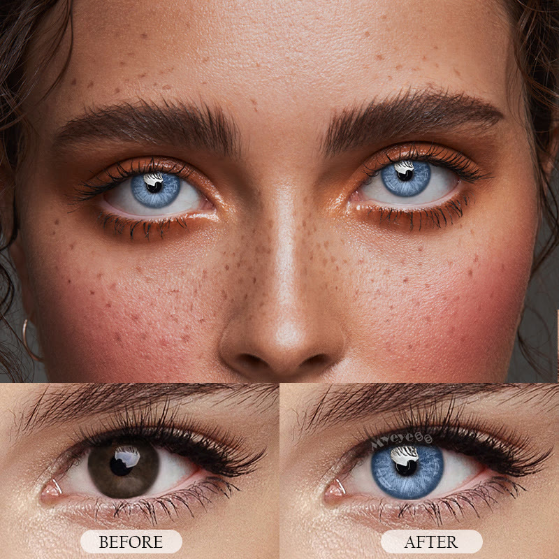 MYEYEBB Rime Blue Prescription Colored Contact Lenses - image 4