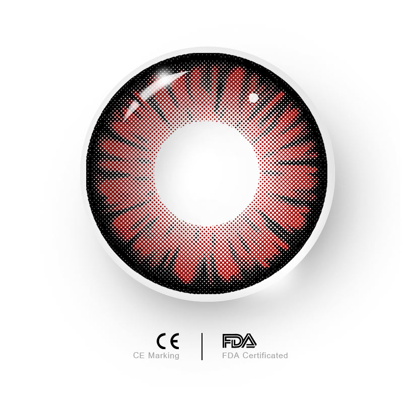 MYEYEBB Miracle Times Red Prescription Cosplay Colored Contact Lenses - image 3