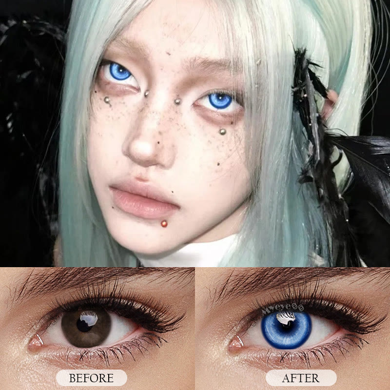 MYEYEBB Cyber Dark Blue Prescription Cosplay Colored Contact Lenses | 1 Year - image 7